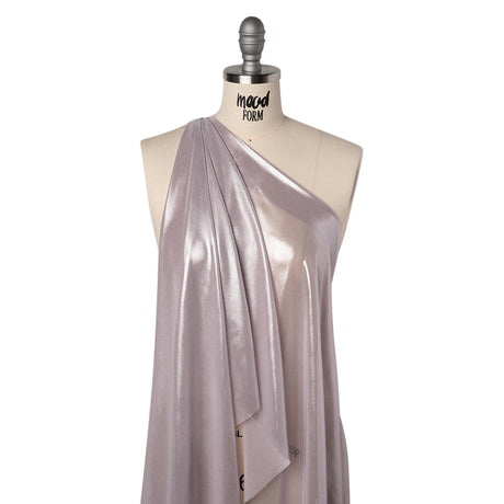 Liquid Sheen Metallic Polyester Chiffon - Silver on Lavender - Liquid Sheen Chiffon Collection