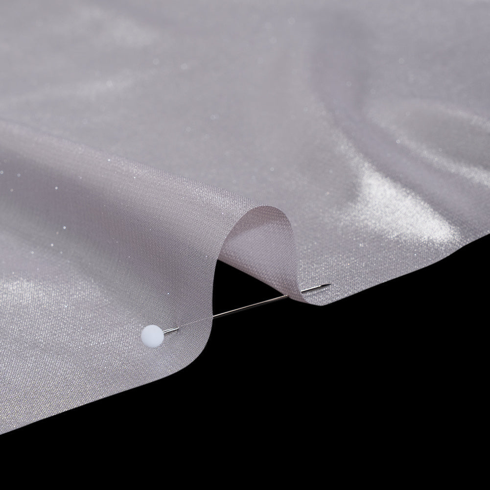 Liquid Sheen Metallic Polyester Chiffon - Silver on Lavender - Liquid Sheen Chiffon Collection