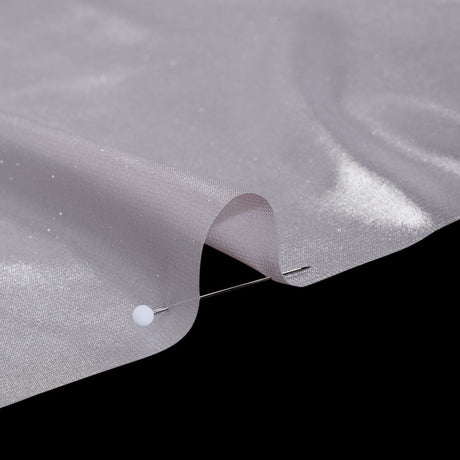 Liquid Sheen Metallic Polyester Chiffon - Silver on Lavender - Liquid Sheen Chiffon Collection