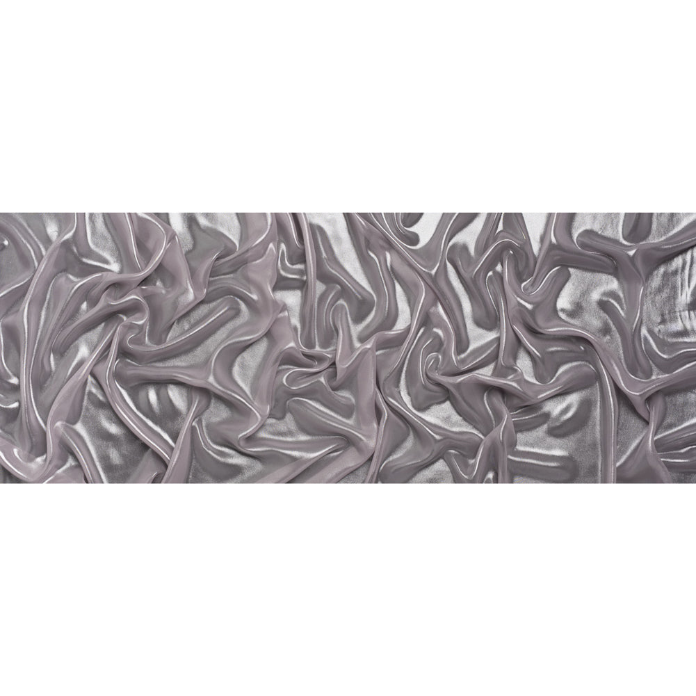 Liquid Sheen Metallic Polyester Chiffon - Silver on Lavender - Liquid Sheen Chiffon Collection