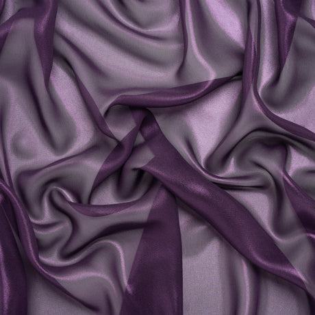 Liquid Sheen Metallic Polyester Chiffon - Purple on Purple - Liquid Sheen Chiffon Collection