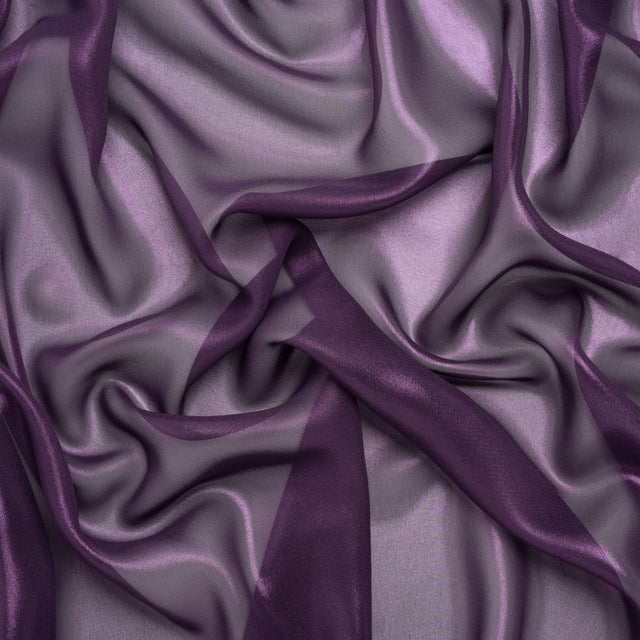 Liquid Sheen Metallic Polyester Chiffon - Purple on Purple - Liquid Sheen Chiffon Collection