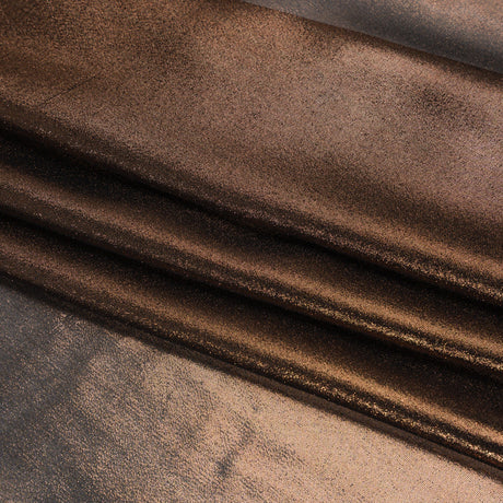 Liquid Sheen Metallic Polyester Chiffon - Copper on Black - Liquid Sheen Chiffon Collection