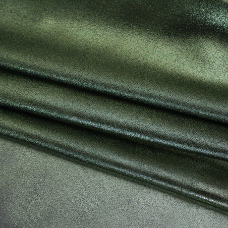 Liquid Sheen Metallic Polyester Chiffon - Green on Black - Liquid Sheen Chiffon Collection