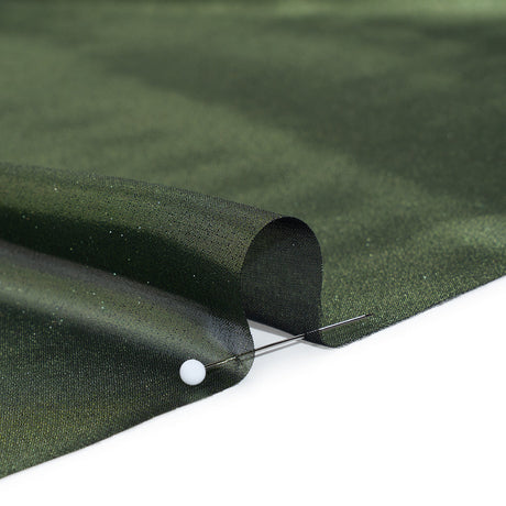 Liquid Sheen Metallic Polyester Chiffon - Green on Black - Liquid Sheen Chiffon Collection
