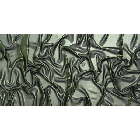 Liquid Sheen Metallic Polyester Chiffon - Green on Black - Liquid Sheen Chiffon Collection