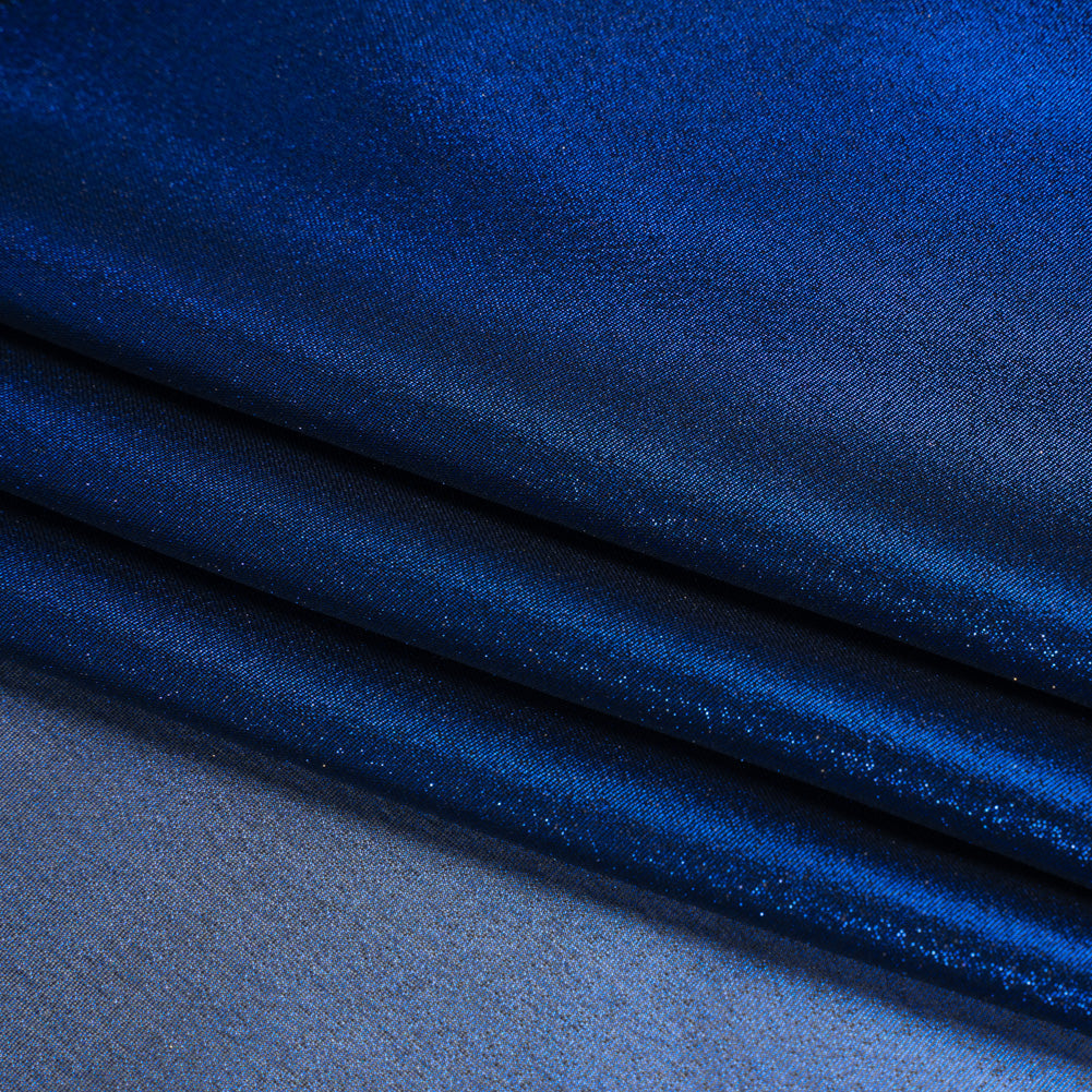 Liquid Sheen Metallic Polyester Chiffon - Navy on Black - Liquid Sheen Chiffon Collection