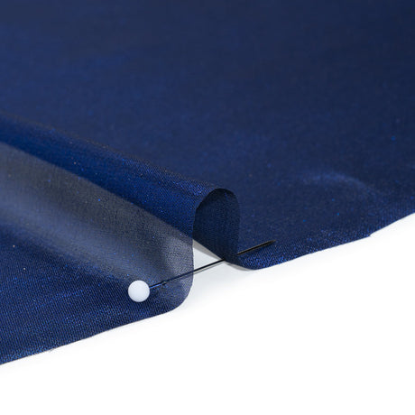 Liquid Sheen Metallic Polyester Chiffon - Navy on Black - Liquid Sheen Chiffon Collection