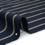 Cotton Oxford Shirting - Navy Blue, Red and Banana Yellow Windowpane Checks - Deadstock