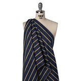Cotton Oxford Shirting - Navy Blue, Red and Banana Yellow Windowpane Checks - Deadstock