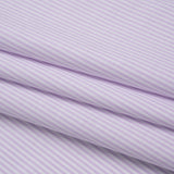 Cotton Oxford Shirting - Pale Lavender and White Candy Stripes - Designer Deadstock