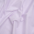 Cotton Oxford Shirting - Pale Lavender and White Candy Stripes - Designer Deadstock
