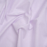 Cotton Oxford Shirting - Pale Lavender and White Candy Stripes - Designer Deadstock