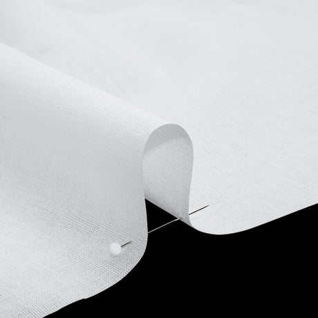 Stiff Woven Cotton Fusible Interlining - White - Deadstock