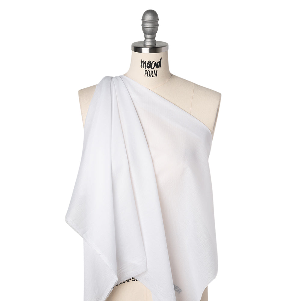Lightweight Cotton Fusible Woven Interlining - White - Deadstock