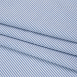 Cotton Oxford Shirting - Bluesteel and White Candy Stripes - Designer Deadstock