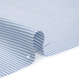 Cotton Oxford Shirting - Bluesteel and White Candy Stripes - Designer Deadstock