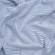 Cotton Oxford Shirting - Bluesteel and White Candy Stripes - Designer Deadstock