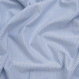 Cotton Oxford Shirting - Bluesteel and White Candy Stripes - Designer Deadstock