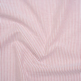 Cotton Oxford Shirting - Red and White Candy Stripes - Deadstock