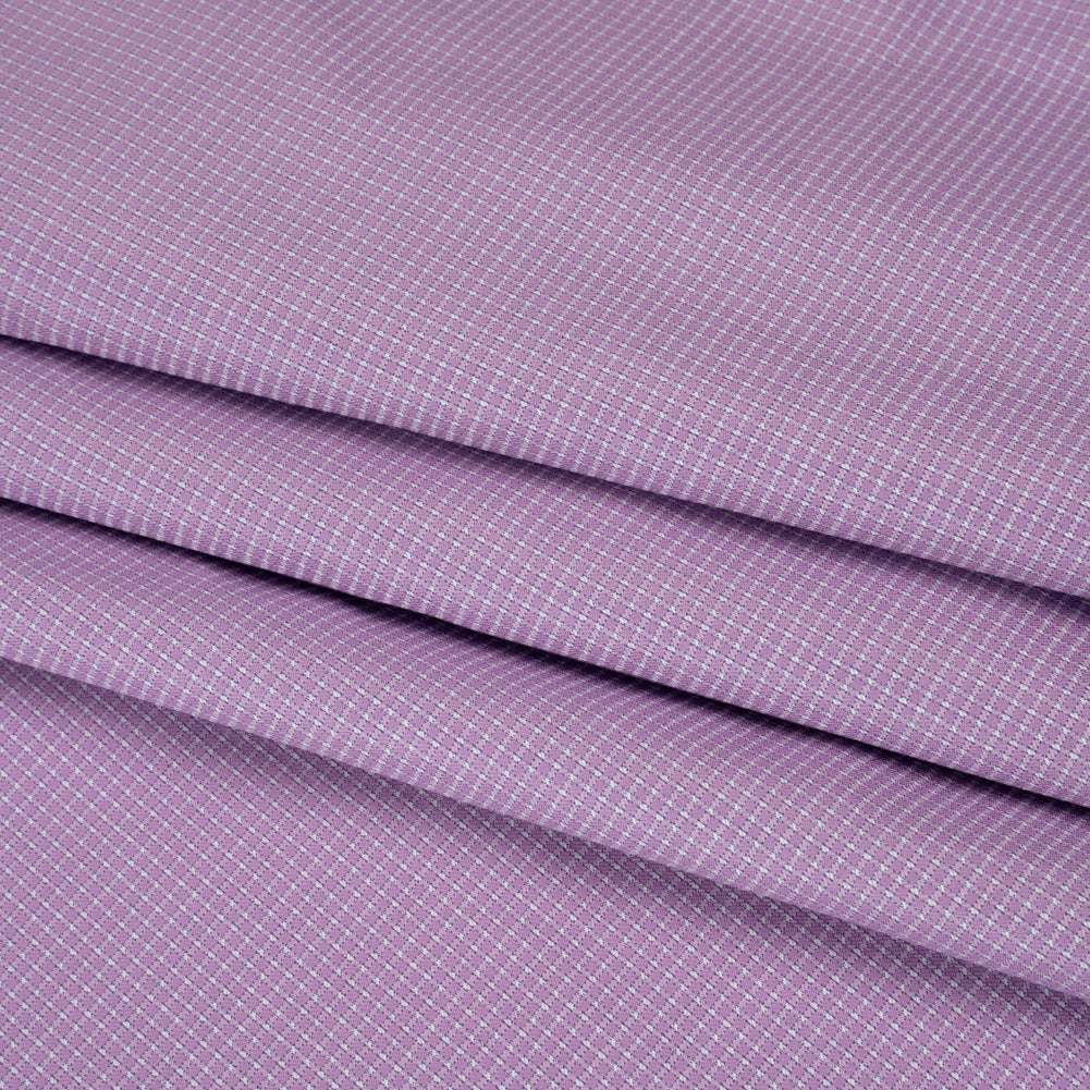 Cotton Twill Shirting - Lavender and White Checks - Deadstock