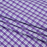 Cotton Twill Shirting - Purple and White Plaid - Deadstock