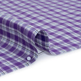 Cotton Twill Shirting - Purple and White Plaid - Deadstock