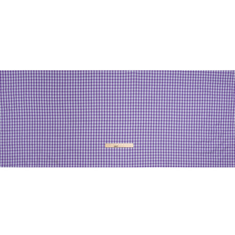 Cotton Twill Shirting - Purple and White Plaid - Deadstock
