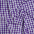 Cotton Twill Shirting - Purple and White Plaid - Deadstock