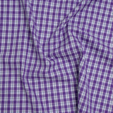 Cotton Twill Shirting - Purple and White Plaid - Deadstock