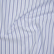Cotton Oxford Shirting - Sky Blue, Cobalt and White Alternating Stripes - Designer Deadstock