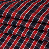 Cotton Oxford Shirting - Red, Blue and White Plaid - Deadstock
