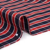 Cotton Oxford Shirting - Red, Blue and White Plaid - Deadstock
