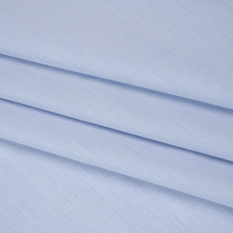 Cotton Shirting - Sky Blue and White Pinstripes - Deadstock