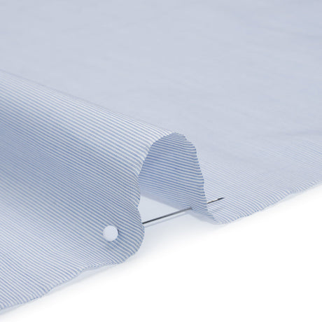 Cotton Shirting - Sky Blue and White Pinstripes - Deadstock