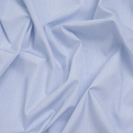 Cotton Shirting - Sky Blue and White Pinstripes - Deadstock