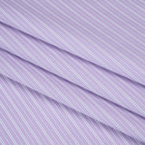 Cotton Twill Shirting - Lavender, White and Light Blue Stripes - Deadstock