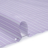 Cotton Twill Shirting - Lavender, White and Light Blue Stripes - Deadstock