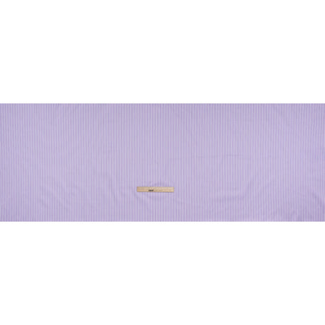 Cotton Twill Shirting - Lavender, White and Light Blue Stripes - Deadstock