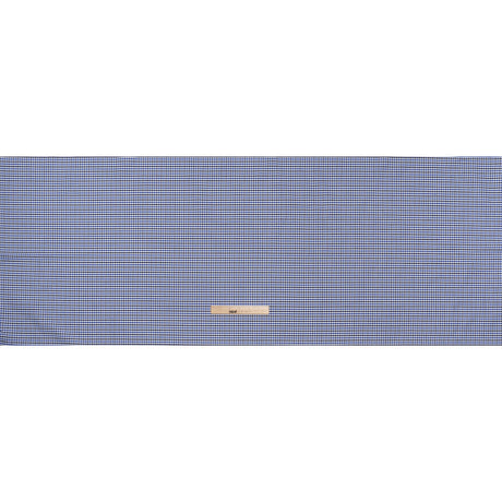 Cotton Oxford Shirting - Blue, Midnight and White Tattersall Check - Deadstock