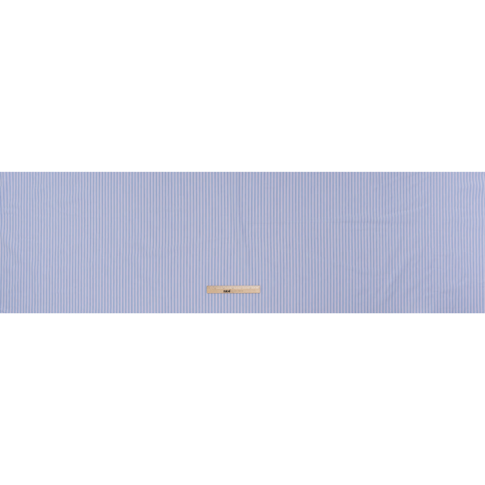 Cotton Shirting - Baby Blue, Light Pink and Navy Stripes - Deadstock