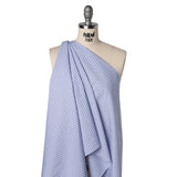Cotton Shirting - Baby Blue, Light Pink and Navy Stripes - Deadstock