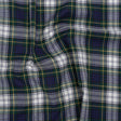 Brushed Cotton Twill Shirting - Blue, Green and Yellow Plaid - Designer Deadstock