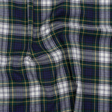 Brushed Cotton Twill Shirting - Blue, Green and Yellow Plaid - Designer Deadstock