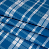 Cotton Oxford Shirting - Bright Blue and White Plaid - Deadstock