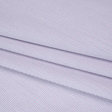 Cotton Twill Shirting - White, Blue and Purple Pinstripes - Deadstock