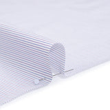Cotton Twill Shirting - White, Blue and Purple Pinstripes - Deadstock