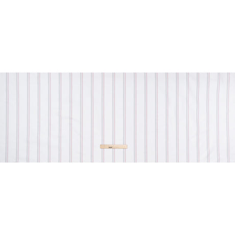 Cotton Oxford Shirting - White, Red and Navy Blue Paired Stripes - Deadstock