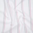 Cotton Oxford Shirting - White, Red and Navy Blue Paired Stripes - Deadstock