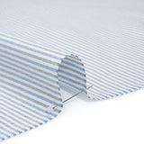 Cotton Oxford Shirting - Blue, Olive Green and White Candy Stripes - Deadstock